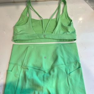 Athleta short & sports bra. Lime green. Size L
